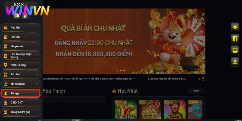 Tải ứng dụng WINVN để tham gia cá cược mọi lúc mọi nơi